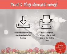 Load image into Gallery viewer, Christmas MOVIE TRIVIA Game | Holiday Xmas Party Game Printables for the Family | Green
