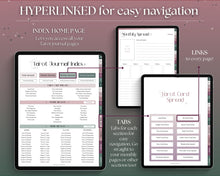 Load image into Gallery viewer, Digital Tarot Journal Workbook for GoodNotes | Tarot Planner, Daily Card Reading, Tarot Spreads, Tarot Deck Notebook | Witch Theme

