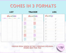 Load image into Gallery viewer, Password Tracker BUNDLE | 3 Printable Password Log &amp; Organizers, Password Keeper, Password Manager | Pastel Rainbow
