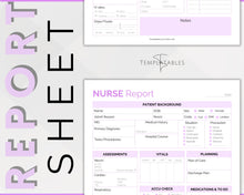 Load image into Gallery viewer, Nurse Report Sheet Bundle | ICU Report, Med Surg Report, Nurse Brain Sheet &amp; Sbar Nurse Report

