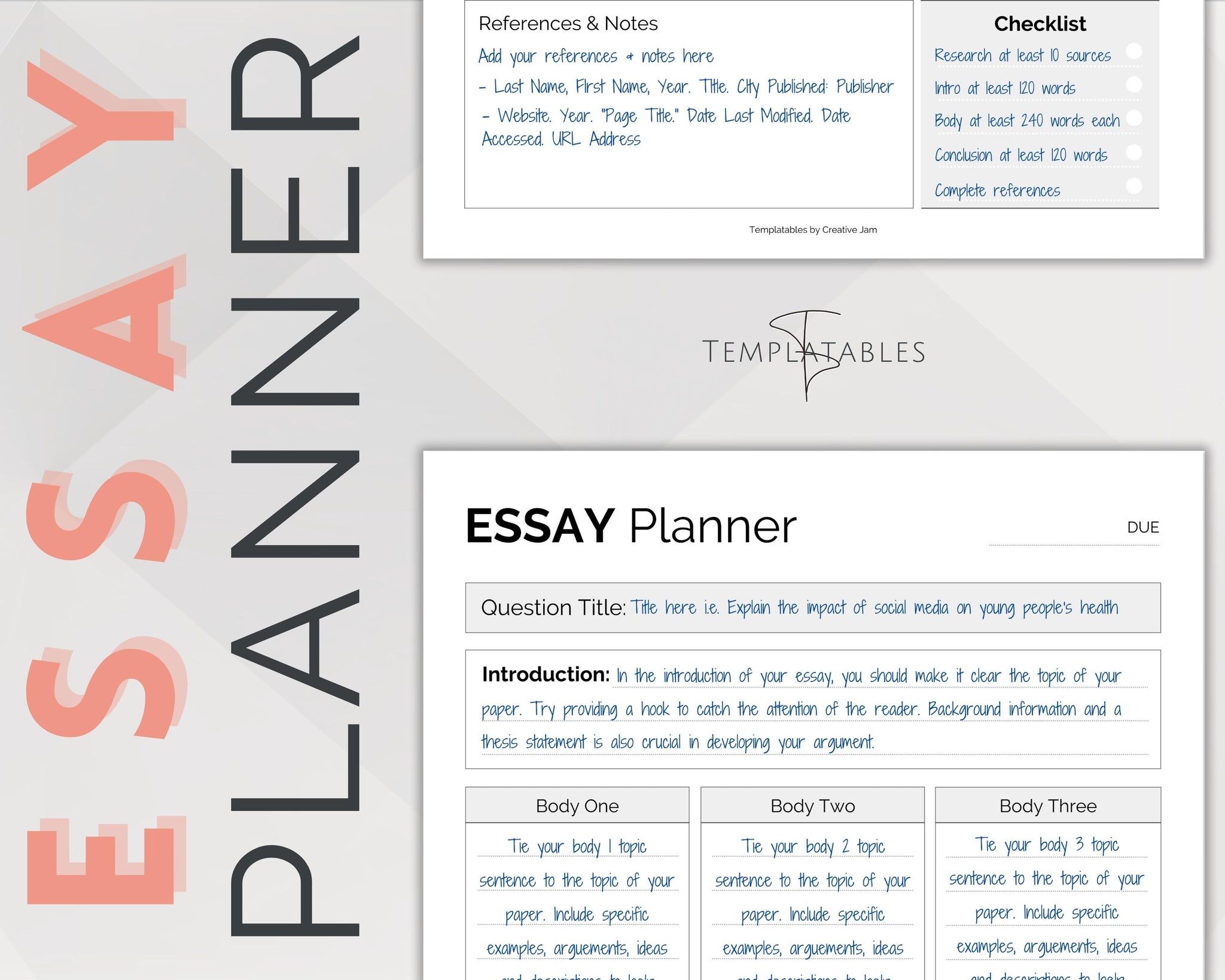 EDITABLE Essay Planner Bundle For Students College Writing Template editable-essay-planner-bundle-for-students-college-writing-template