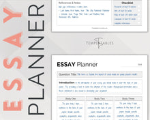 Load image into Gallery viewer, EDITABLE Essay Planner bundle | Student Essay Writing Template, College Assignment, School Homework, Academic Project Plan , Google Docs, Word | Minimalist
