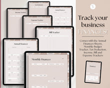 Load image into Gallery viewer, Digital Small Business Planner | GoodNotes Undated Digital Trackers for Entrepreneurs | Social Media, Finance Planner | Lux
