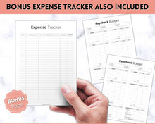 Load image into Gallery viewer, Editable Paycheck Budget Planner Template | Printable Paycheck Tracker, Finance Planner, Zero Based Budget Binder | Mono
