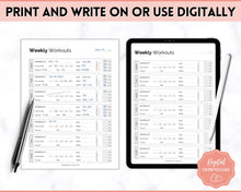 Load image into Gallery viewer, Workout Tracker BUNDLE | Fitness, Exercise &amp; Weight loss Planner | Mono
