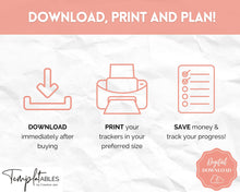 Load image into Gallery viewer, 1000 Savings Challenge, 1k Saving Tracker Printable | 30 day, Cash Envelopes to Save Money &amp; Budget | Mono
