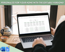 Load image into Gallery viewer, Editable Cleaning Schedule &amp; Housekeeping Checklist for House Chores | Green Eucalyptus Bundle
