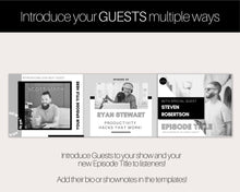 Load image into Gallery viewer, 25 Podcast Facebook Post Templates. Editable Social Media Posts. Canva Template. Marketing Graphics Podcasters Podcasting Face book, Planner | Mono
