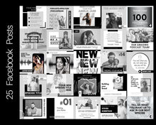 Load image into Gallery viewer, 25 Podcast Facebook Post Templates. Editable Social Media Posts. Canva Template. Marketing Graphics Podcasters Podcasting Face book, Planner | Mono

