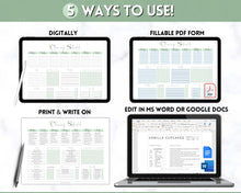 Load image into Gallery viewer, Editable Cleaning Schedule &amp; Housekeeping Checklist for House Chores | Green Eucalyptus Bundle
