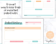 Load image into Gallery viewer, Patient History Sheet for Nursing School | Medical History Printable Report Sheet for Medical Students | Colorful Sky
