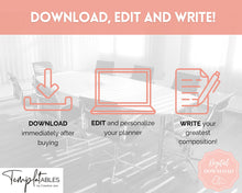 Load image into Gallery viewer, EDITABLE Essay Planner bundle | Student Essay Writing Template, College Assignment, School Homework, Academic Project Plan , Google Docs, Word | Minimalist
