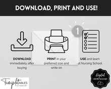 Load image into Gallery viewer, Drug Card Template, Nursing Pharmacology Printable Notes, Nursing School Student Study Guide | Mono
