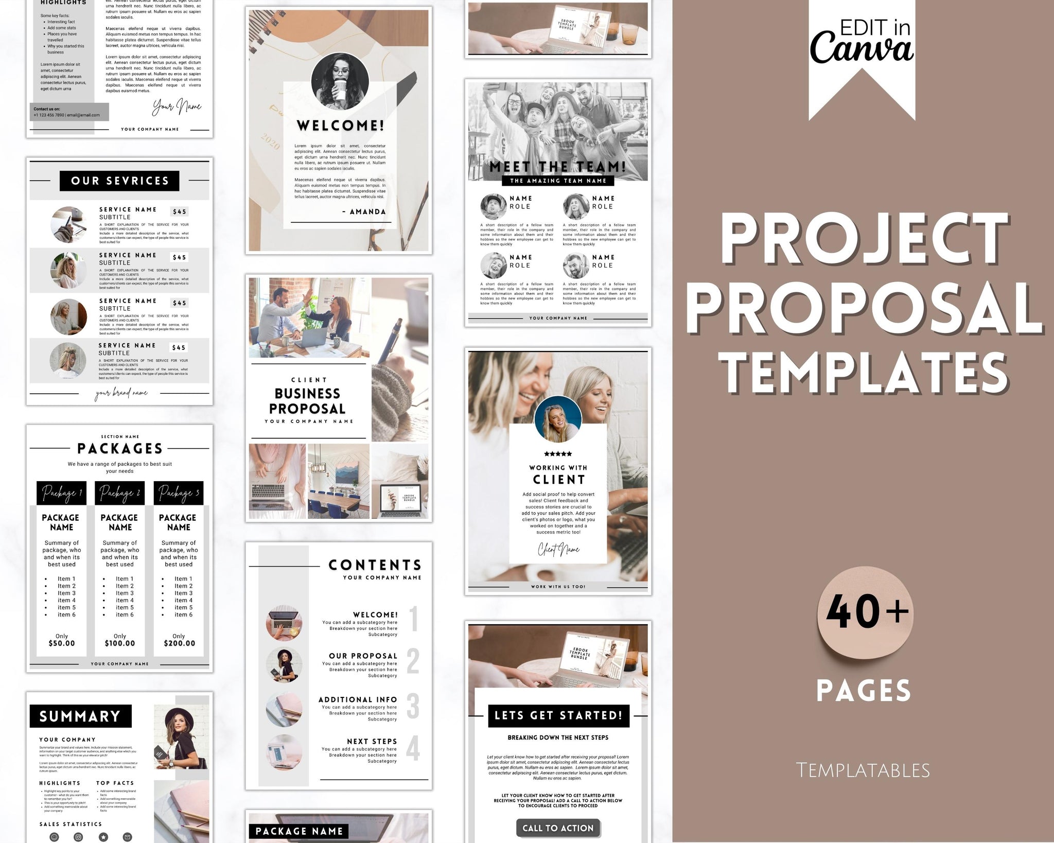 Business Project Proposal Templates | 40 Editable Canva Templates