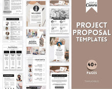 Load image into Gallery viewer, Business Project Proposal Template | 40 Editable Canva Templates for Pitch Decks, Quotes, Marketing Price Lists, Small Business Services
