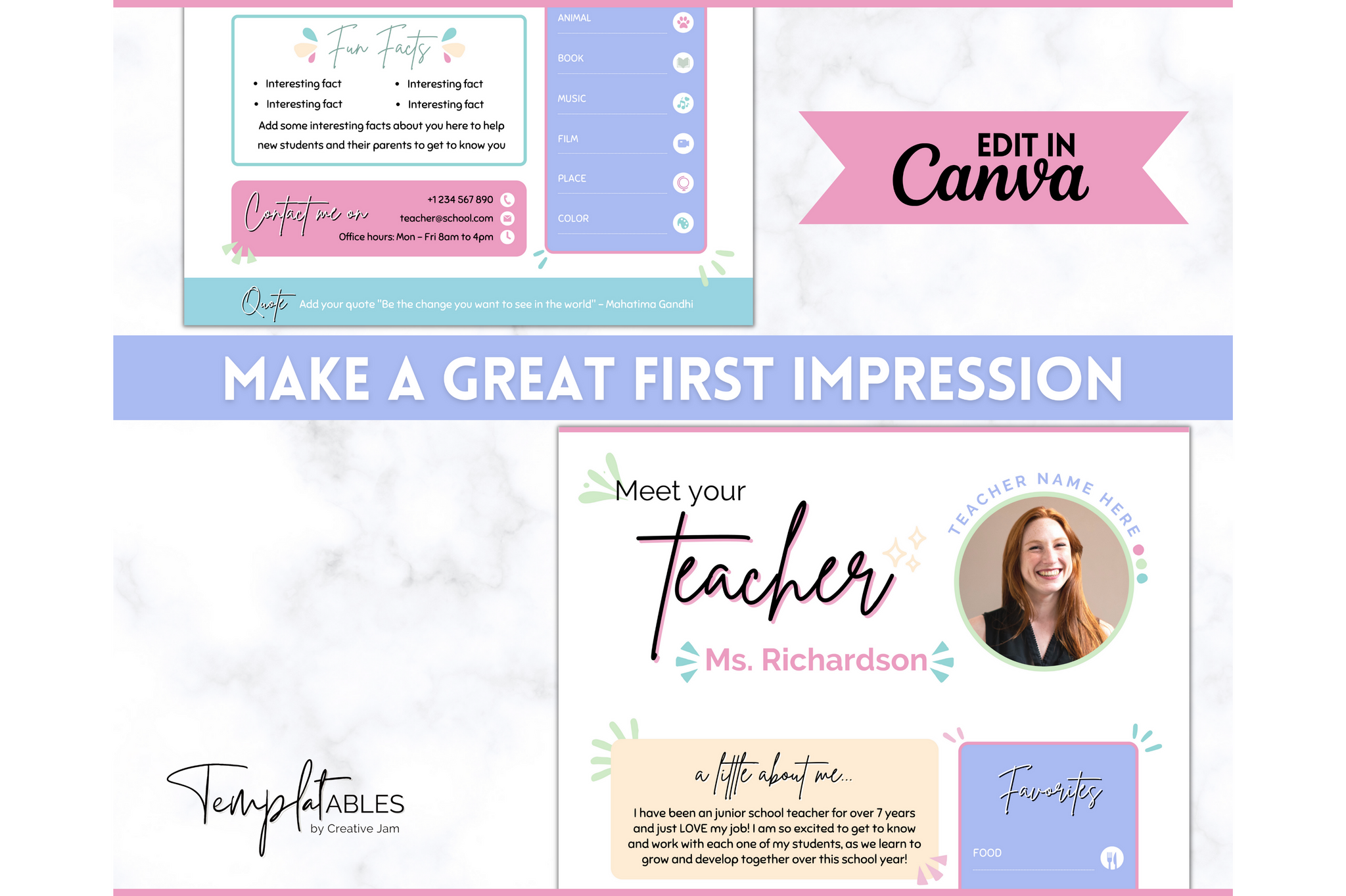 Meet the Teacher Template, Editable Introduction | Pink