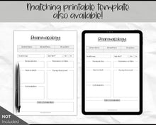 Load image into Gallery viewer, Drug Card Template, Nursing Pharmacology Printable Notes, Nursing School Student Study Guide | Mono
