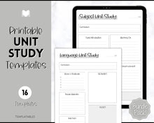 Load image into Gallery viewer, Unit Study Homeschool Planner | Printable Academic Lesson Planner | Mono
