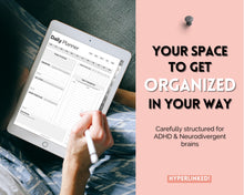 Load image into Gallery viewer, ADHD Digital Planner - Daily Planner for Neurodivergent Adults | Brain Dump Template, To Do List, Cleaning, Symptom Tracker for GoodNotes &amp; iPad | Mono
