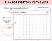 Load image into Gallery viewer, EDITABLE Perpetual Calendar | Undated Year at a Glance Reusable Calendar, Year Overview on One Page, Annual 12 Month Planner | Pink
