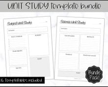 Load image into Gallery viewer, Unit Study Homeschool Planner | Printable Academic Lesson Planner | Mono
