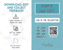 Load image into Gallery viewer, Airbnb Thank You Card for Hosts | Editable Comment Card | Blue
