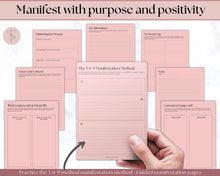 Load image into Gallery viewer, Manifestation &amp; Affirmation Journal | Law of Attraction, Vision Board &amp; Mindfulness Printables | Pink
