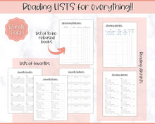 Load image into Gallery viewer, READING Journal Printable Book Tracker | Reading Challenge, Book Review &amp; Journal Template, Bookshelf Insert | Sky Mono

