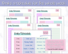 Load image into Gallery viewer, Kids Daily Schedule &amp; Homeschool Planner | Daily Routine, Chore Chart, Nanny Schedule, &amp; Lesson Planner | Mermaid
