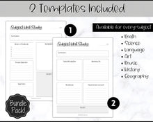 Load image into Gallery viewer, Unit Study Homeschool Planner | Printable Academic Lesson Planner | Mono
