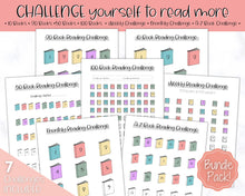 Load image into Gallery viewer, READING Journal Printable Book Tracker | Reading Challenge, Book Review &amp; Journal Template, Bookshelf Insert | Sky Mono
