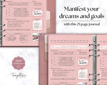 Load image into Gallery viewer, Manifestation &amp; Affirmation Journal | Law of Attraction, Vision Board &amp; Mindfulness Printables | Pink
