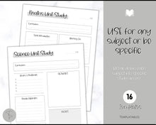 Load image into Gallery viewer, Unit Study Homeschool Planner | Printable Academic Lesson Planner | Mono
