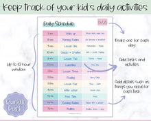 Load image into Gallery viewer, Kids Daily Schedule &amp; Homeschool Planner | Daily Routine, Chore Chart, Nanny Schedule, &amp; Lesson Planner | Mermaid
