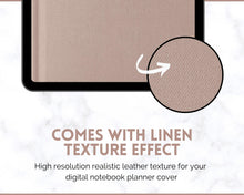 Load image into Gallery viewer, 35 Digital Planner Notebook Covers | Digital Journal Covers for GoodNotes &amp; iPad | Linen Texture Brown
