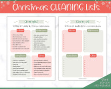 Load image into Gallery viewer, Christmas Cleaning Planner Printable | Cleaning Checklist &amp; House Chores Schedule for Xmas
