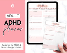 Load image into Gallery viewer, ADHD Daily Planner for Adults - Made for Neurodivergent Brains | Pink Watercolor
