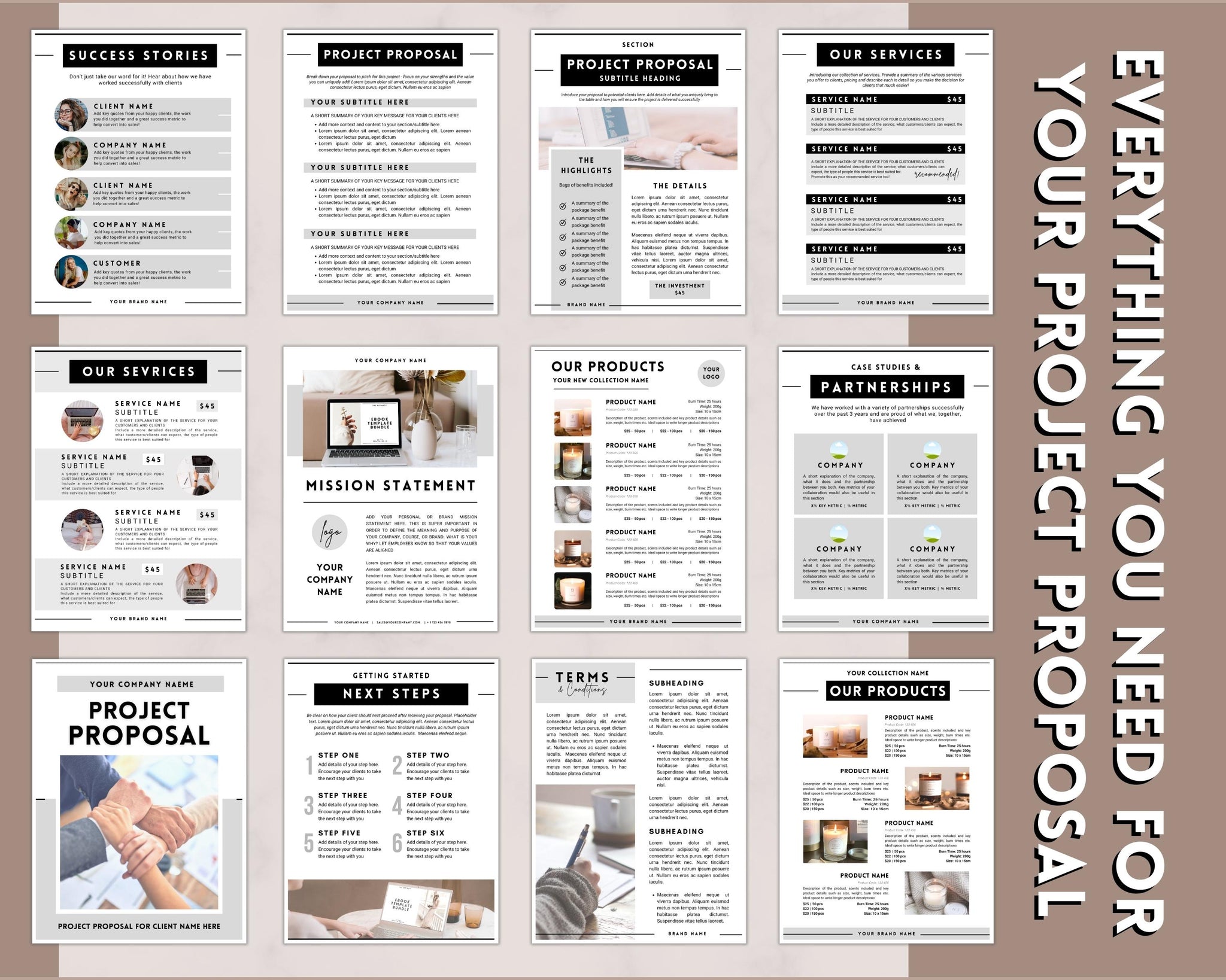 Business Project Proposal Templates | 40 Editable Canva Templates