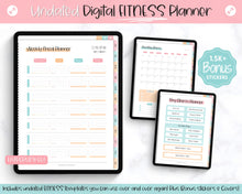 Load image into Gallery viewer, UNDATED Digital Fitness Planner | iPad GoodNotes Fitness Journal, Weight Loss Tracker &amp; Workout Planner | Colorful Sky

