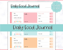 Load image into Gallery viewer, Colorful Daily Food Diary Printable |Diet &amp; Nutrition Log, Weekly Meal Planner | Colorful Sky
