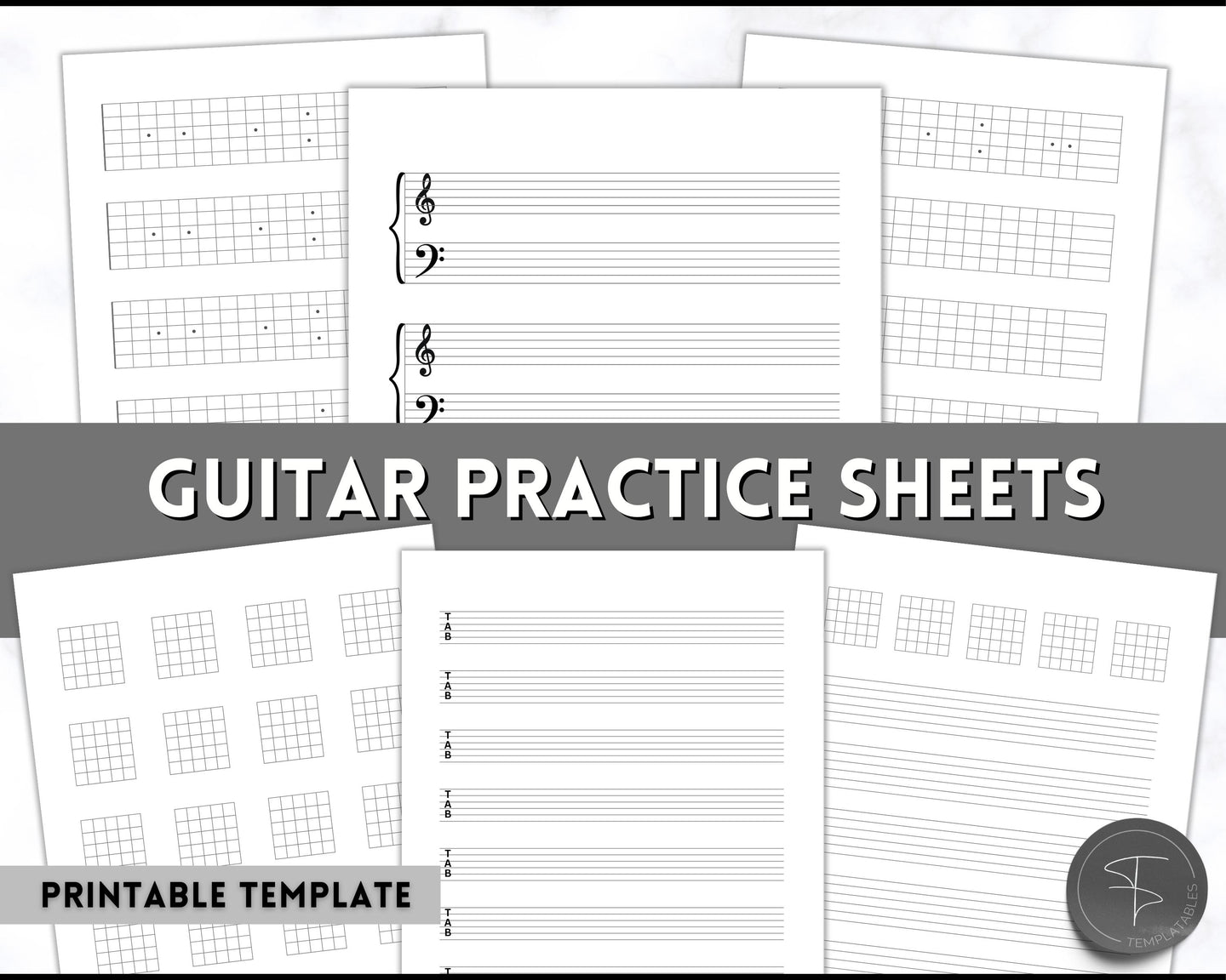 guitar-practice-sheet-bundle-printable-blank-guitar-chord-sheets for Free Printable Blank Guitar Chord Charts Guitar Practice Sheet BUNDLE | Printable Blank Guitar Chord Sheets for Free Printable Blank Guitar Chord Charts