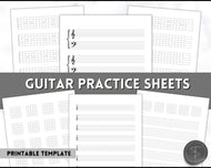 Guitar Practice Sheet BUNDLE | Printable Blank Guitar Chord Sheets, Fretboard, Tab Paper, Sheet Music, Tablature Chart