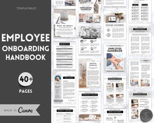 Load image into Gallery viewer, Employee Onboarding Handbook Template | New Hire Welcome Packet &amp; New Hire Checklist | Editable eBook Canva Template | Mono
