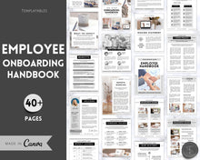 Load image into Gallery viewer, Employee Onboarding Handbook Template | New Hire Welcome Packet &amp; New Hire Checklist | Editable eBook Canva Template | Mono
