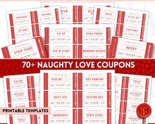 Load image into Gallery viewer, Naughty Sex Coupons for Valentines | Sexy Couples Coupon Book for Him &amp; Her | Personalized Kinky Valentines, Birthday, Anniversary Gifts | Red
