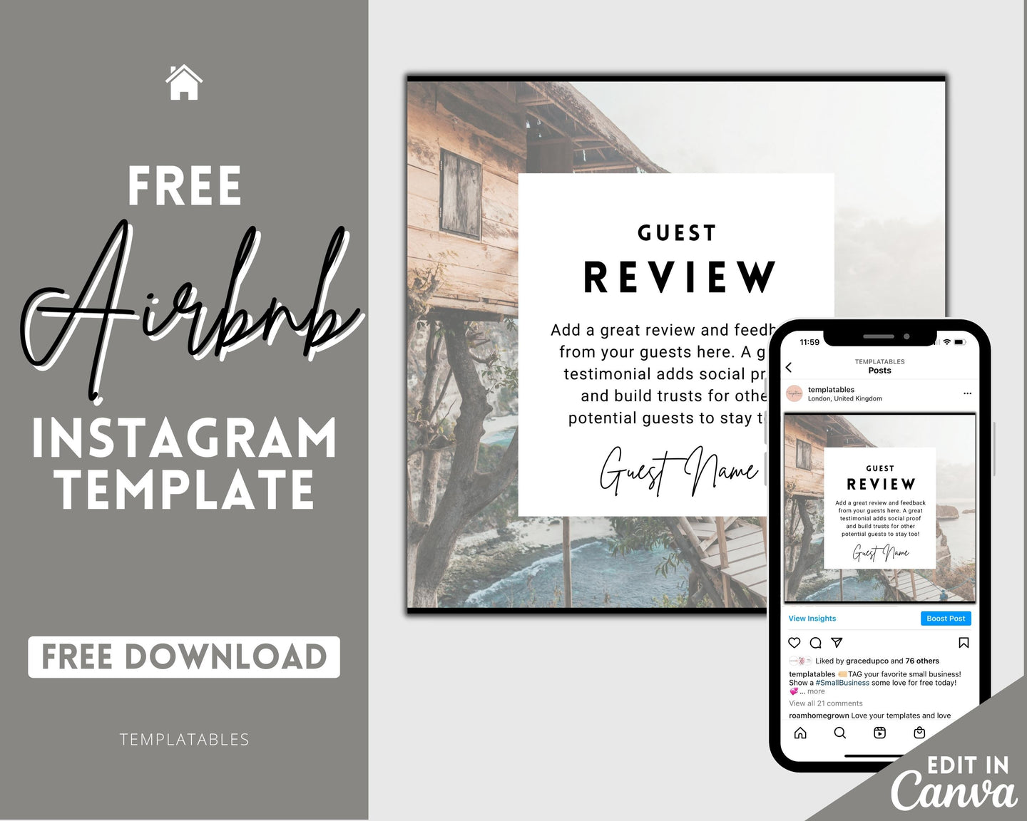 FREE - Airbnb Instagram Template