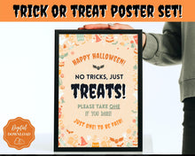 Load image into Gallery viewer, Halloween Trick or Treat sign | &#39;Please Take One&#39; Printable Candy Treat Poster | Orange
