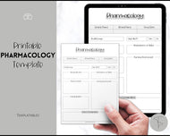 Pharmacology Nursing Template Printable | Pharmacology Study Guide, Notes & Flash Cards | Mono