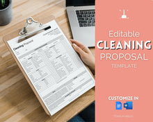 Load image into Gallery viewer, Cleaning Proposal &amp; Commerical Cleaning Estimate Template | Editable Commercial Cleaning Services Template
