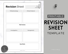 Load image into Gallery viewer, Nursing Revision Sheets for Medical School | Medicine &amp; Nursing Students, Exam Revision Notes &amp; Guide Templates | Mono
